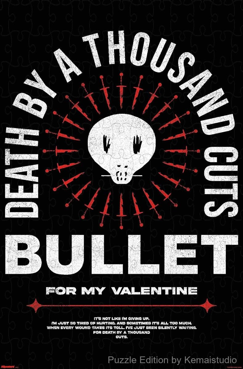 A dark and intense puzzle inspired by Bullet For My Valentine's album visuals, perfect for heavy music lovers