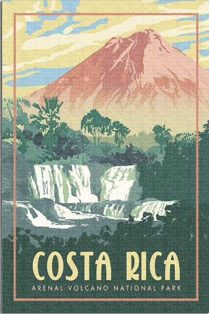 Costa Rica Arenal Volcano Vintage Travel Poster Puzzles  
