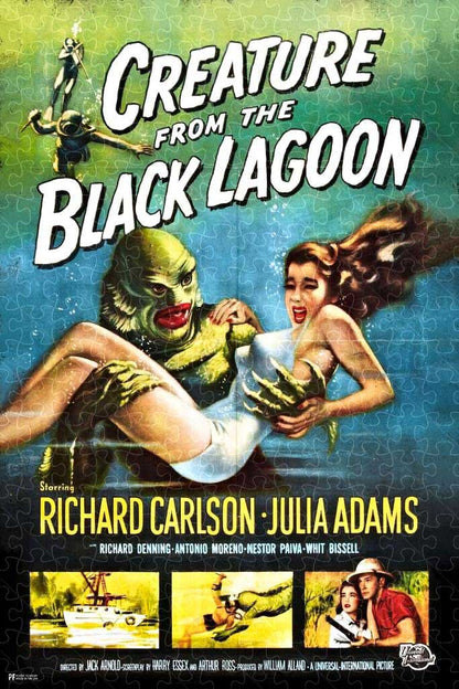 Creature From The Black Lagoon horror movie poster puzzle, wooden puzzles for adults  