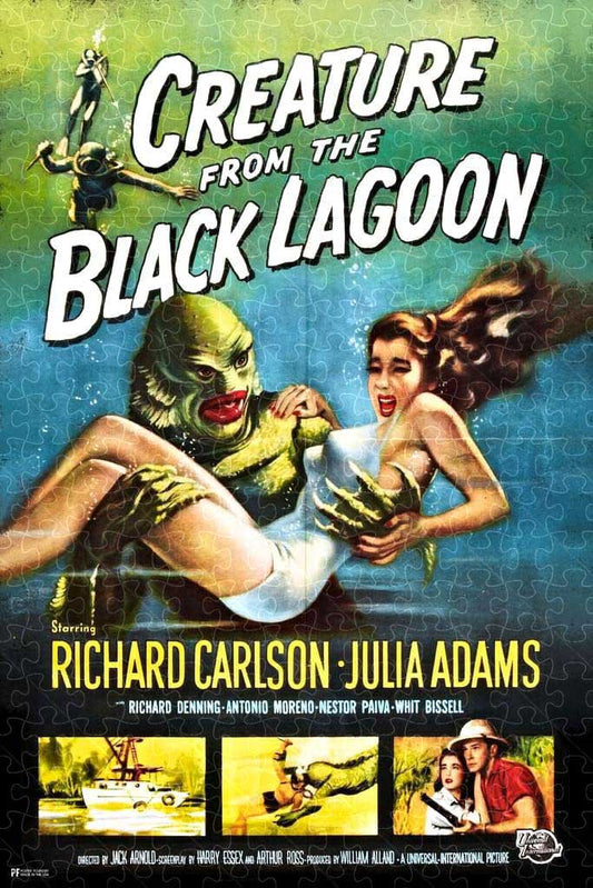 Creature From The Black Lagoon horror movie poster puzzle, wooden puzzles for adults  