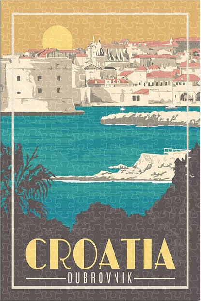 Croatia Dubrovnik Vintage Travel Poster Puzzles  