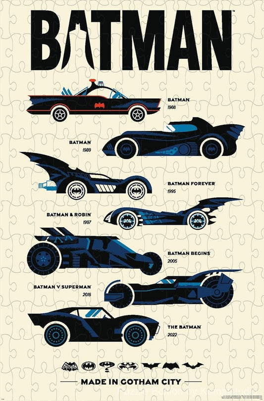 DC Comics' Batman Batmobiles in celebration of the 85th anniversary, 1000-piece puzzle