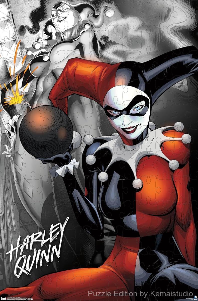 DC Comics' Harley Quinn in The Bomb scene from the movie in this vibrant puzzle