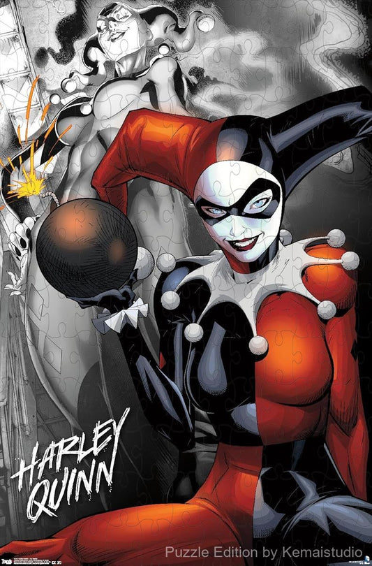 DC Comics' Harley Quinn in The Bomb scene from the movie in this vibrant puzzle