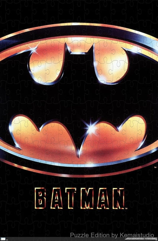 1000-piece wooden jigsaw puzzle featuring the iconic Batman (1989) logo.