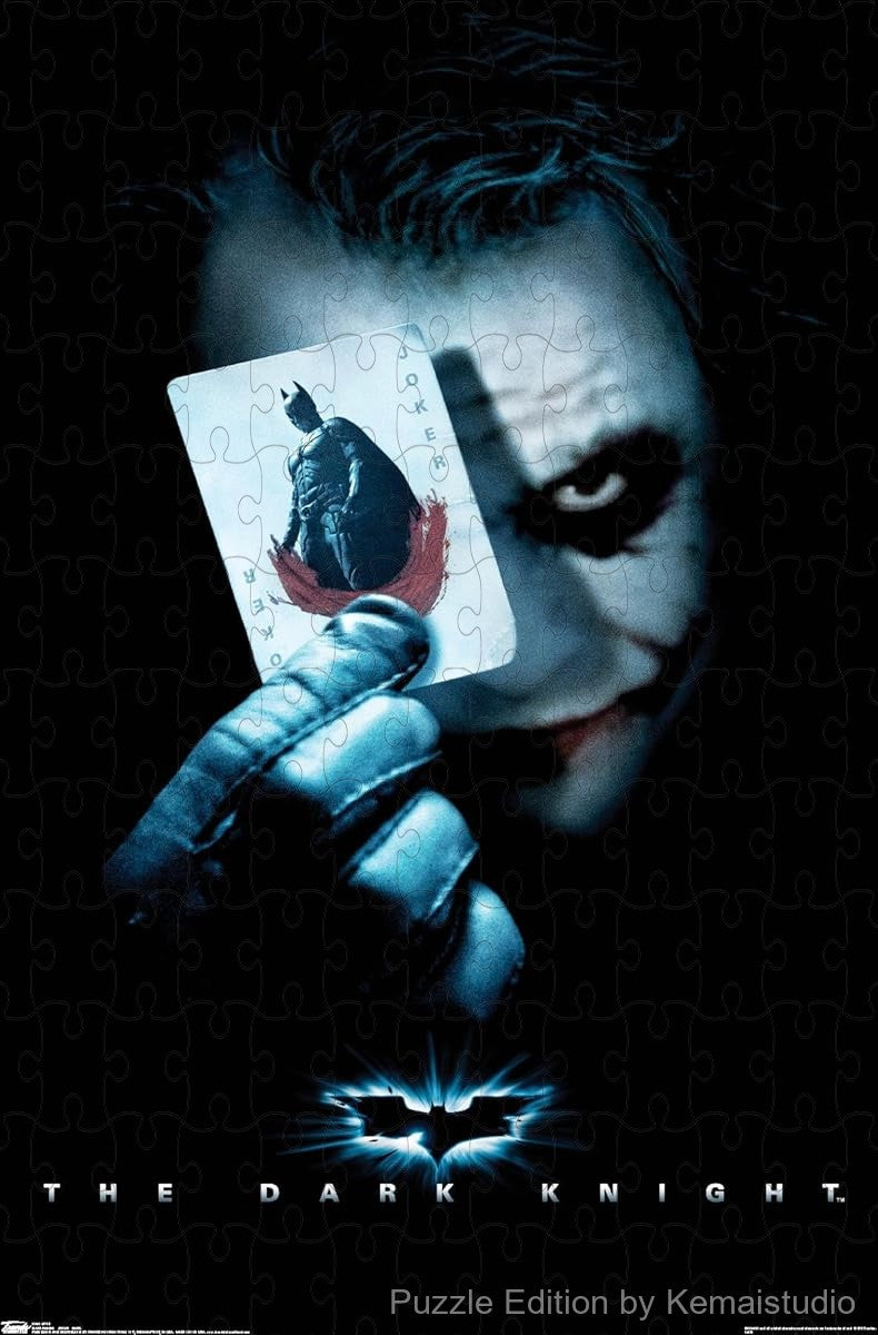 1000-piece wooden jigsaw puzzle featuring The Joker with a Batman playing card.