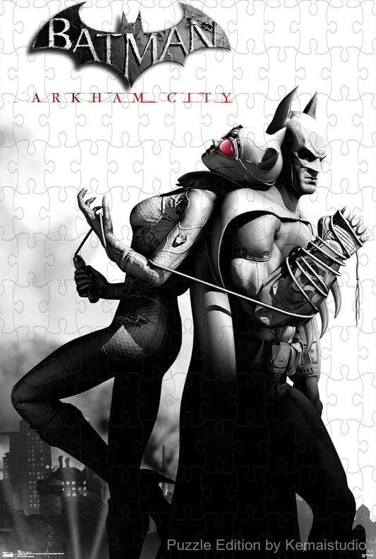 Catwoman crouches in Gotham from Arkham City, sleek and ready for action