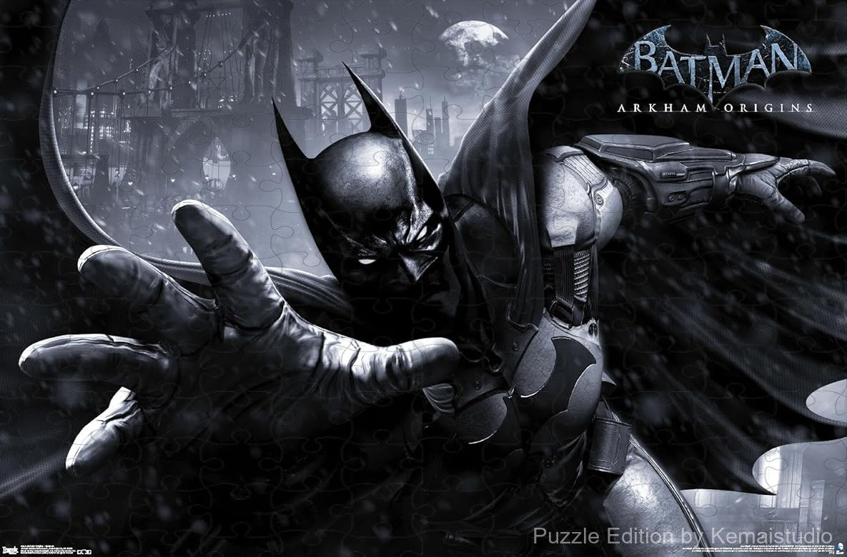 The Bat symbol shines as Batman battles Gotham's villains in Arkham Origins