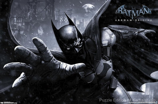 The Bat symbol shines as Batman battles Gotham's villains in Arkham Origins