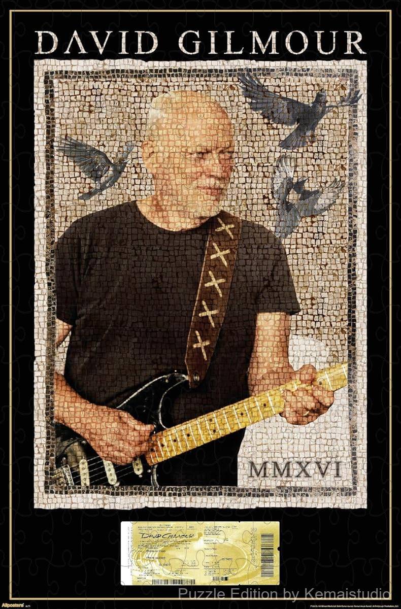 A classic puzzle of David Gilmour with Pompeii mosaic art, perfect for collectors and decor