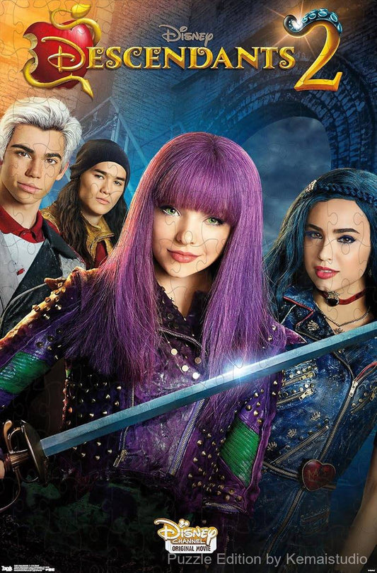 A magical adventure puzzle featuring visuals from Disney Descendants 2, ideal for kids and families