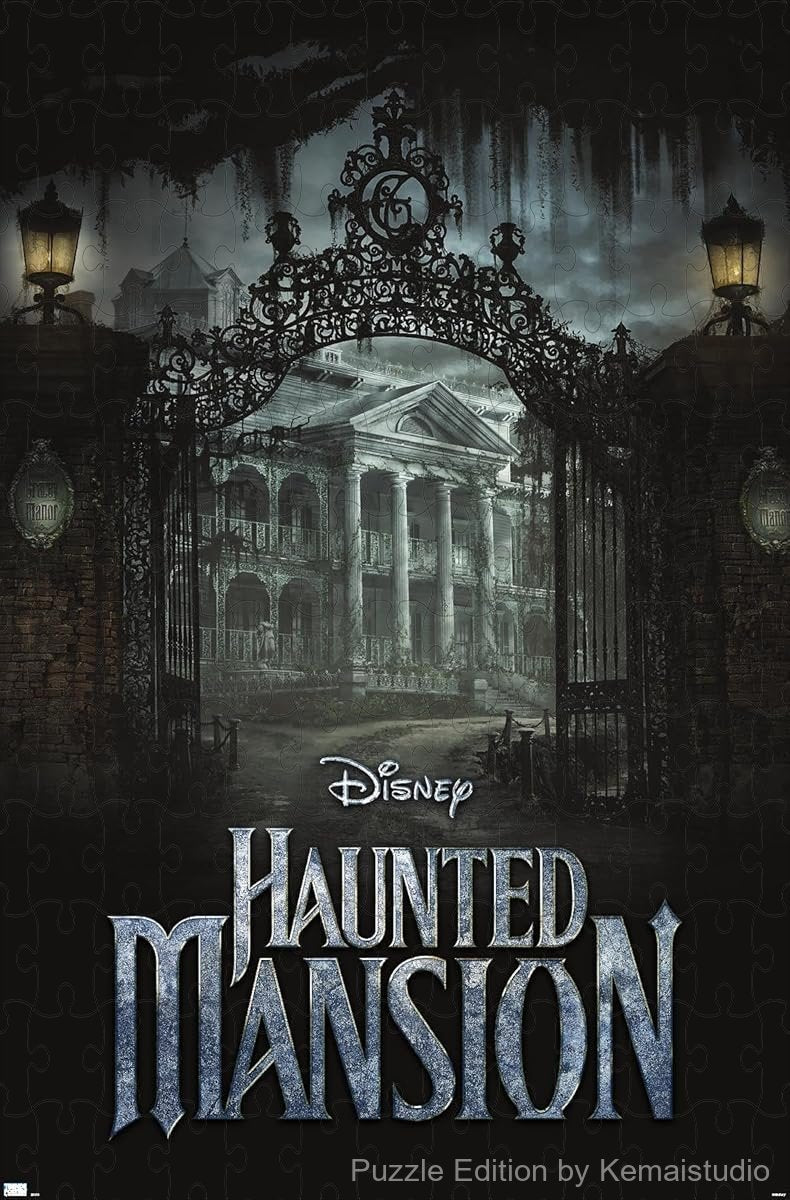 500-piece wooden jigsaw puzzle featuring the Haunted Mansion from Disney.