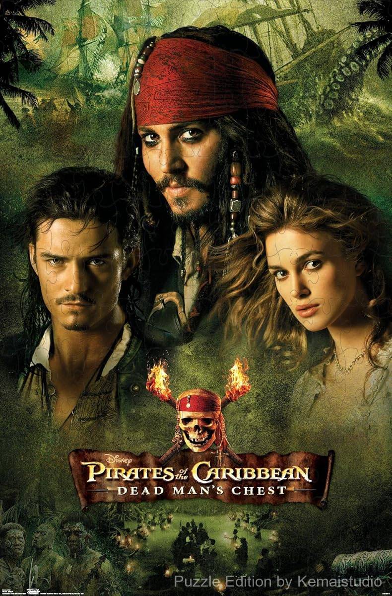 1000-piece wooden jigsaw puzzle featuring characters from Pirates of the Caribbean: Dead Man's Chest.