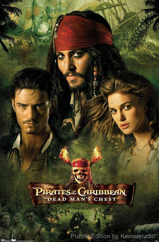 1000-piece wooden jigsaw puzzle featuring characters from Pirates of the Caribbean: Dead Man's Chest.
