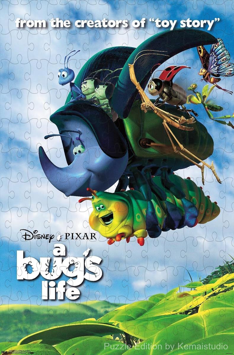 500-piece wooden jigsaw puzzle featuring characters from A Bug's Life.