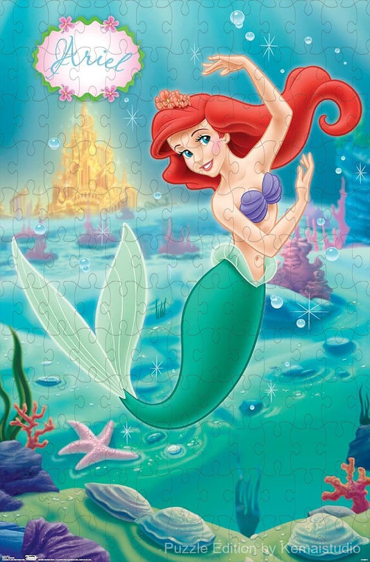 Ariel gracefully swims in an underwater scene from The Little Mermaid