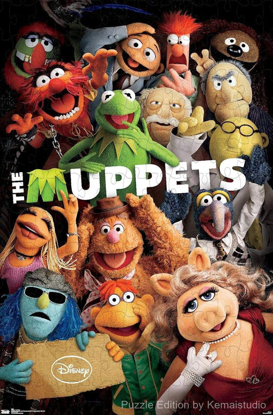 A colorful cast of The Muppets in a playful scene, perfect for all ages to enjoy together