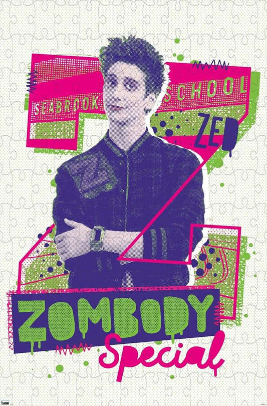 500-piece wooden jigsaw puzzle featuring Zed from Disney Zombies 3.