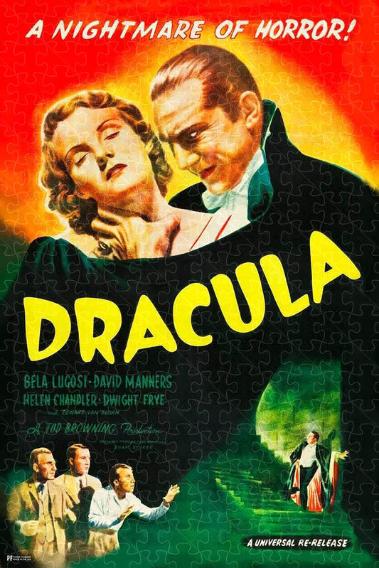 Dracula 1931 horror movie poster puzzle, wooden puzzle for adults