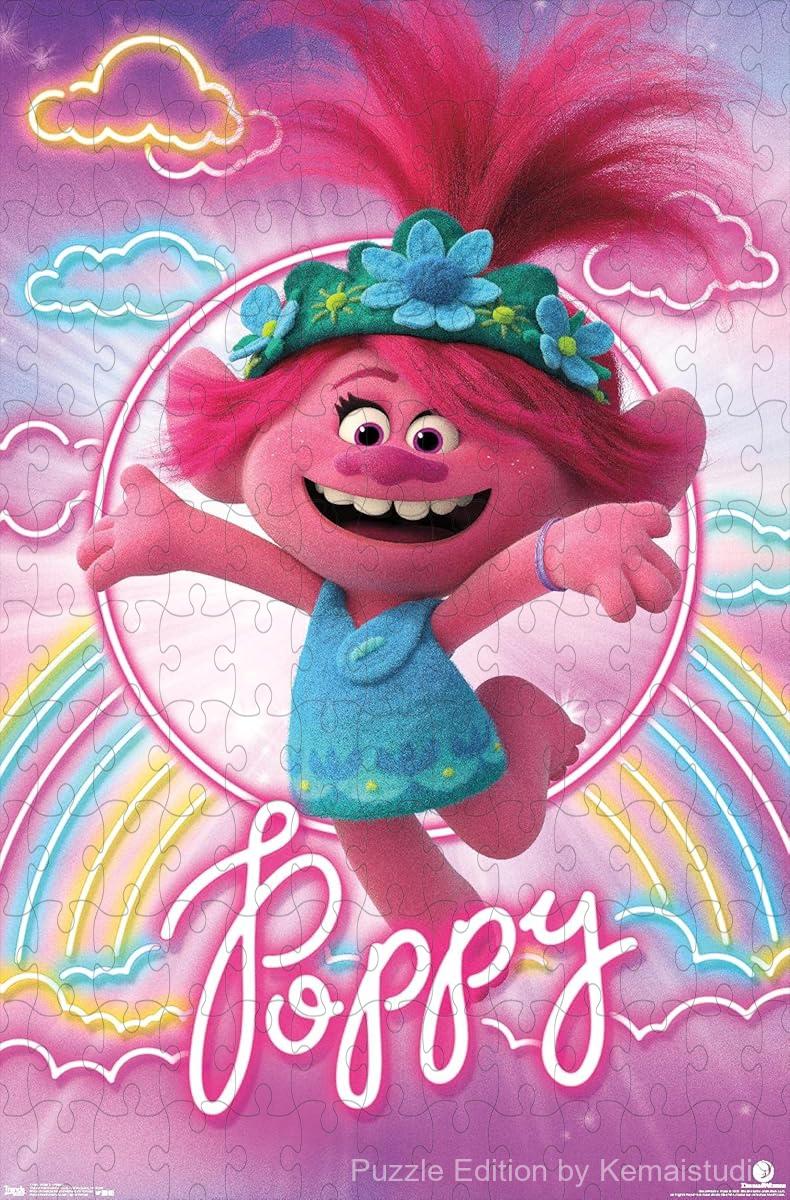 A bright and fun puzzle centered on Poppy from Trolls 2, perfect for young fans and gifts