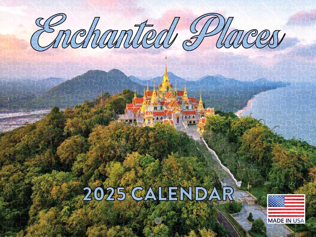 Enchanted Places Mystical 2025 travel scenic American made poster wooden puzzle   