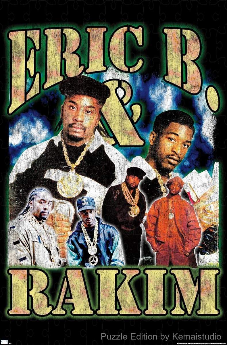 Bootleg-themed artwork of Eric B. & Rakim captured in puzzle form