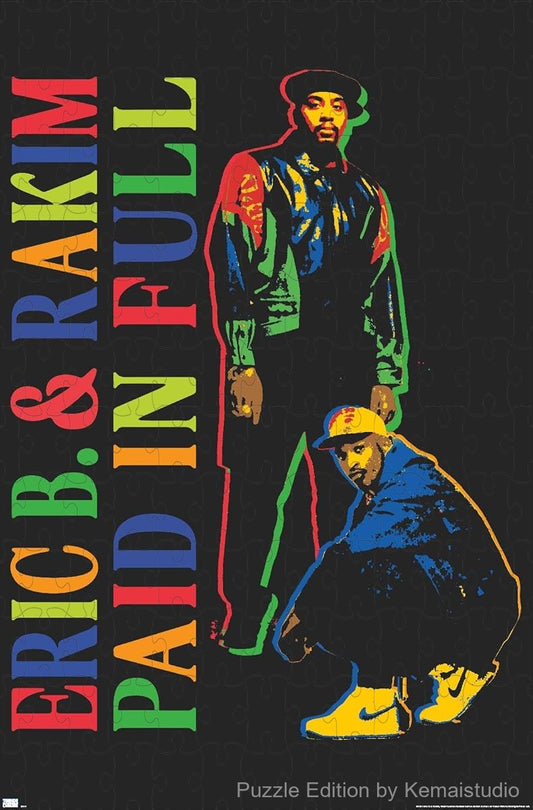 Bright and expressive artwork from Eric B. & Rakim's colorful visuals