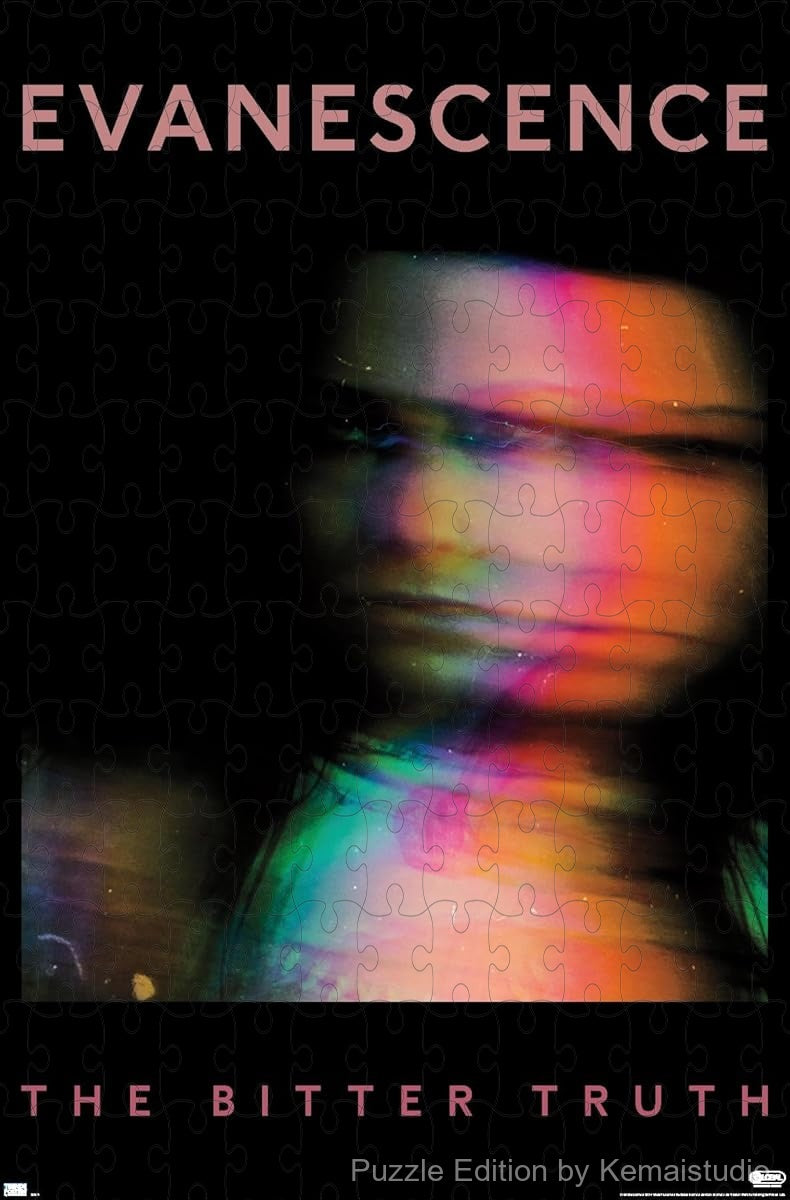 A dark and immersive puzzle inspired by Evanescence's The Bitter Truth album art, great for fans and collectors