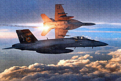 FA-18E Super Hornet fighter jet poster puzzle, wooden puzzles for adults  