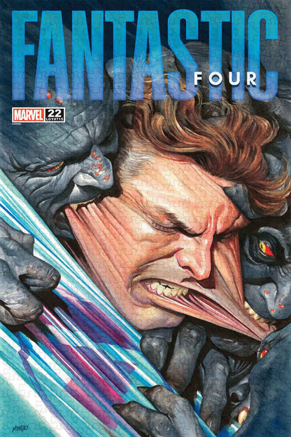 a jigsaw puzzle used for : screenprinted reproduction of FANTASTIC FOUR #22 (September 2024) with artwork by Alex Ross.
