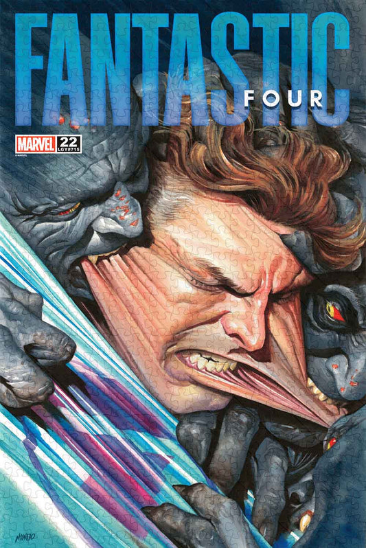 a jigsaw puzzle used for : screenprinted reproduction of FANTASTIC FOUR #22 (September 2024) with artwork by Alex Ross.