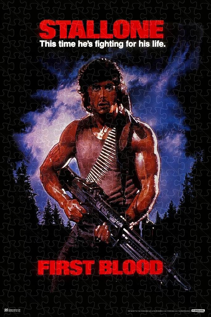 First Blood Rambo Retro Vintage Movie Poster puzzles, 1000 piece
