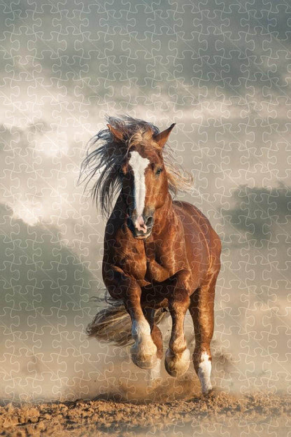 Foal mustang animal poster puzzle, wooden puzzles for adults  
