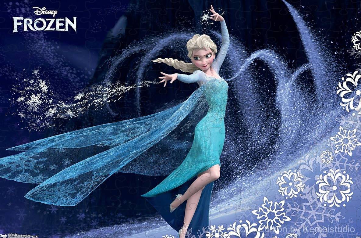 1000-piece wooden jigsaw puzzle featuring Elsa from Frozen.