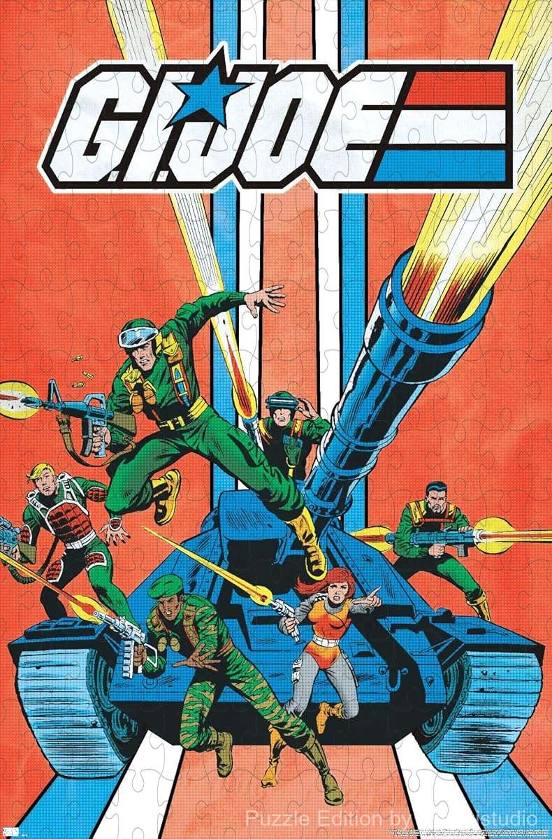 Vibrant action scene featuring G.I. Joe's tank unit in this 500-piece puzzle