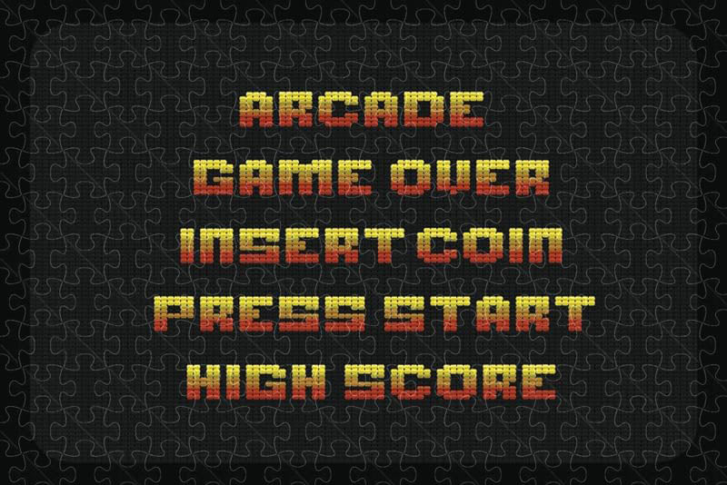 A puzzle made from the screen at the end of the arcade game