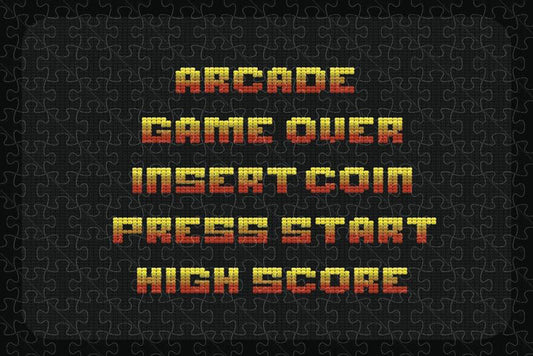 A puzzle made from the screen at the end of the arcade game