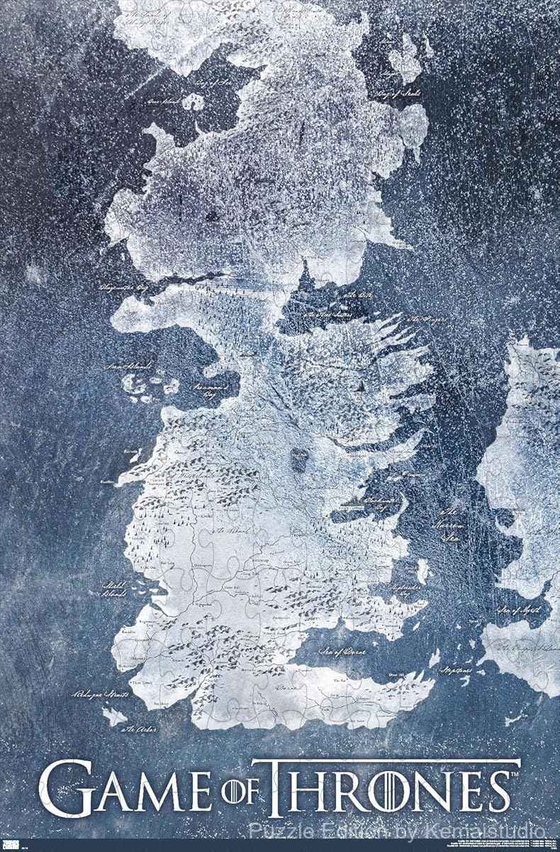 Fantasy winter map from Game of Thrones captured in stunning puzzle art