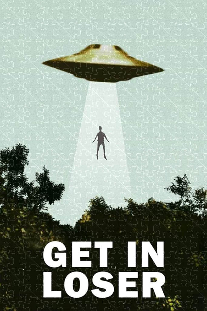 Wooden adult puzzle with Spanish UFO poster Quiero Creer | I Want To Believe  