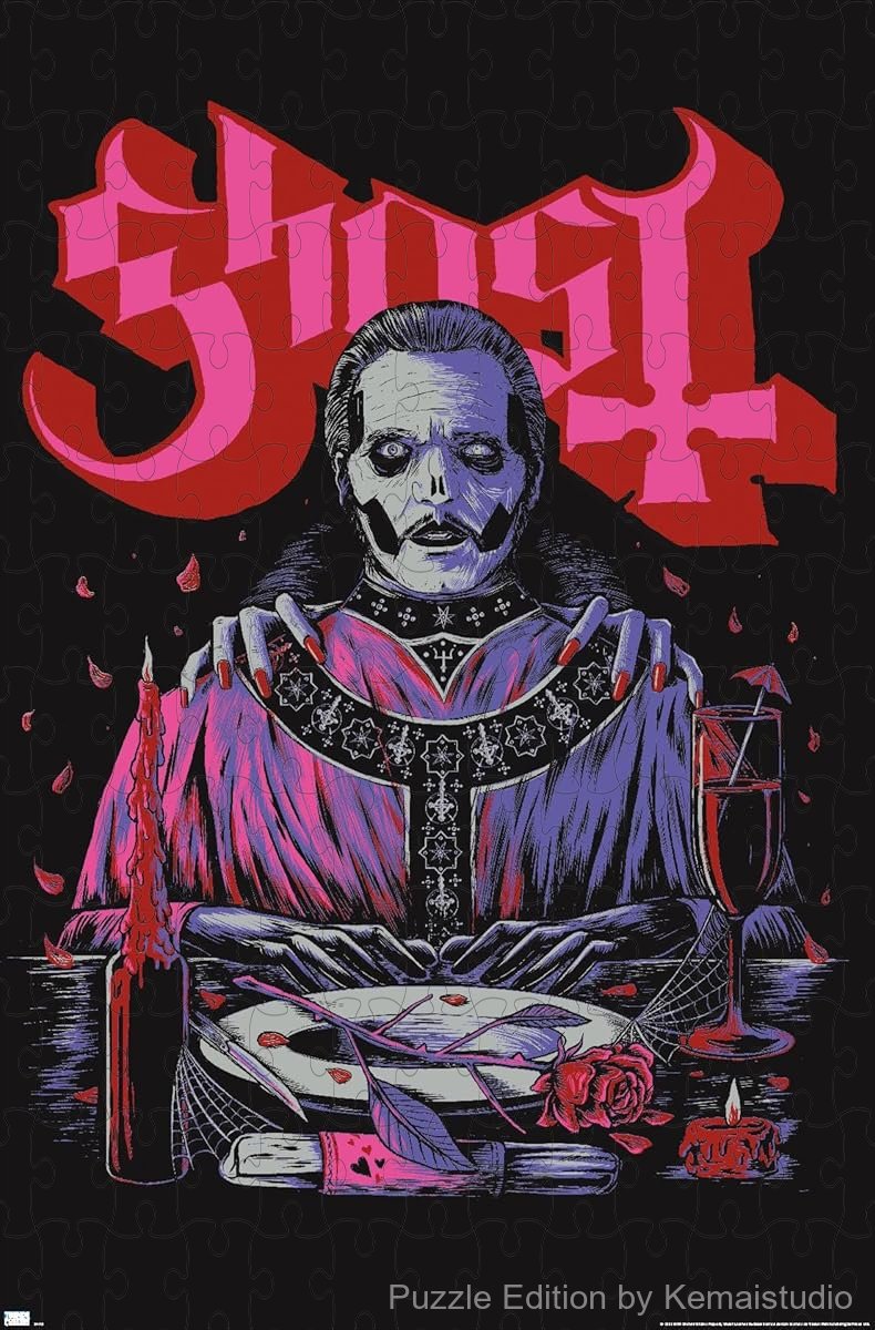 A hauntingly sweet puzzle from Ghost's Valentines theme, perfect for decor or unique gifts