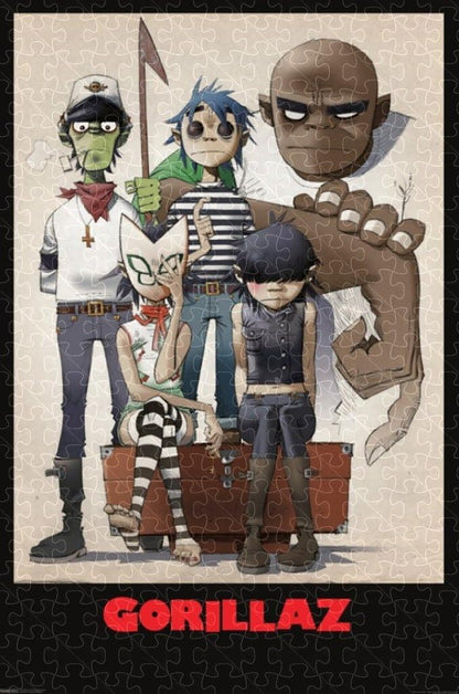 Gorillaz British virtual band poster, wooden puzzle for adults