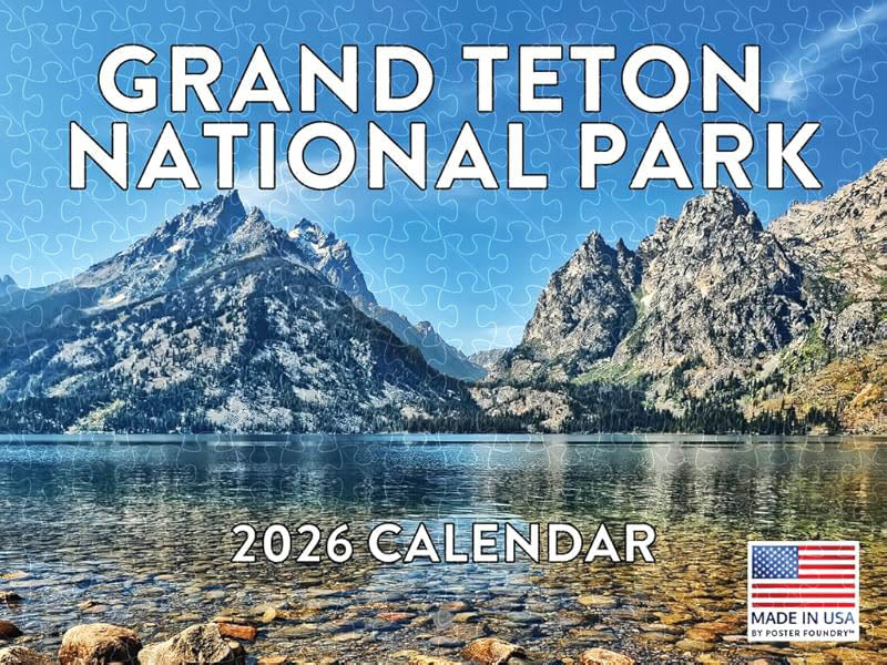 Grand Teton National Park 2026 calendar poster in a 500-piece jigsaw puzzle  