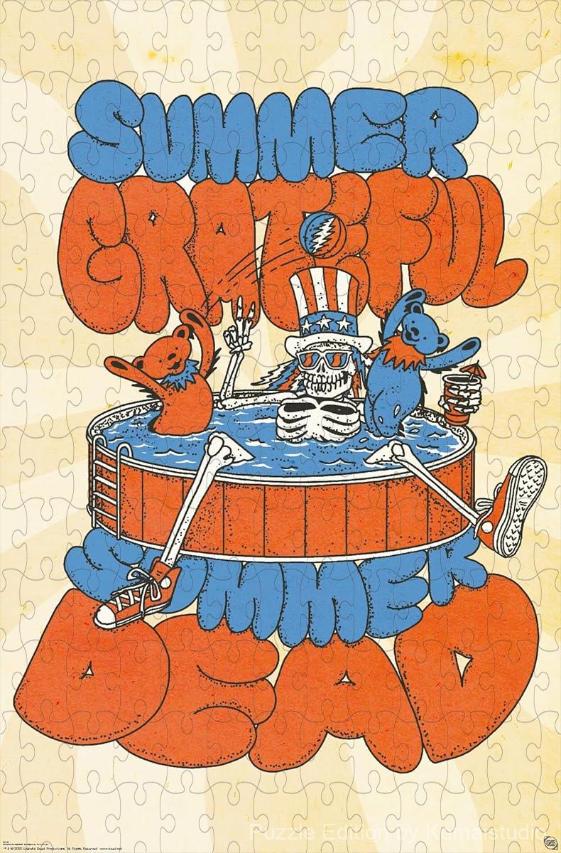 A mellow and colorful puzzle celebrating Grateful Dead's summer art, great for fans of vintage design