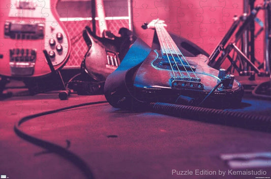 A detailed close-up view of a classic guitar's body and strings, ideal for decor and play