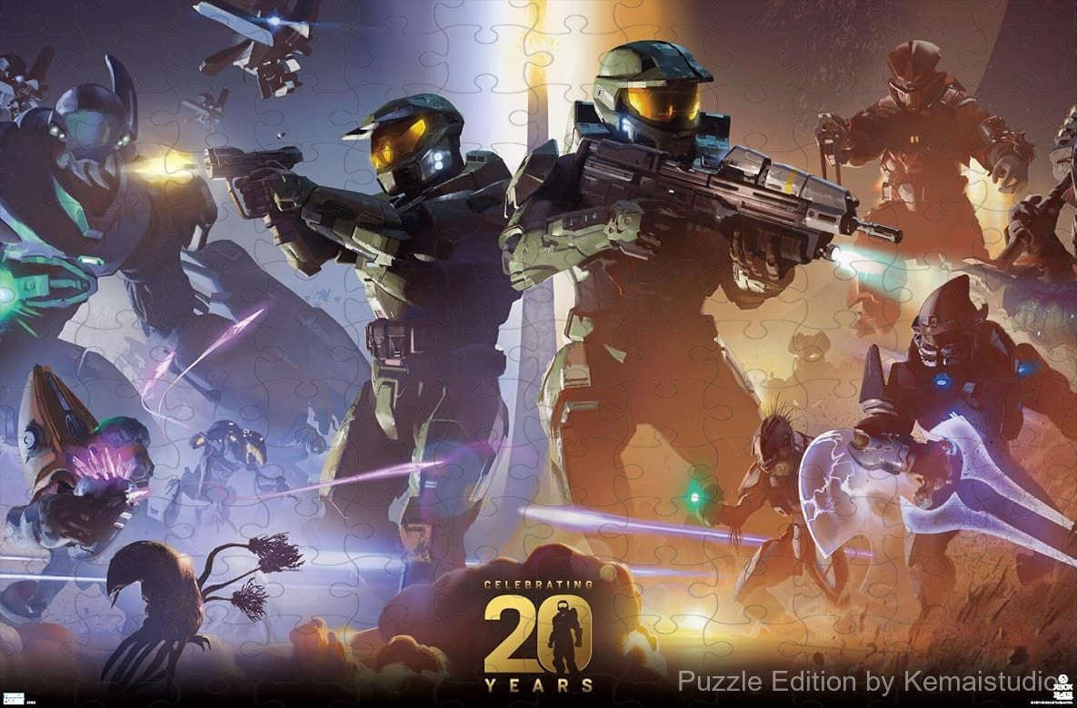 1000-piece wooden jigsaw puzzle celebrating 20 years of Halo.