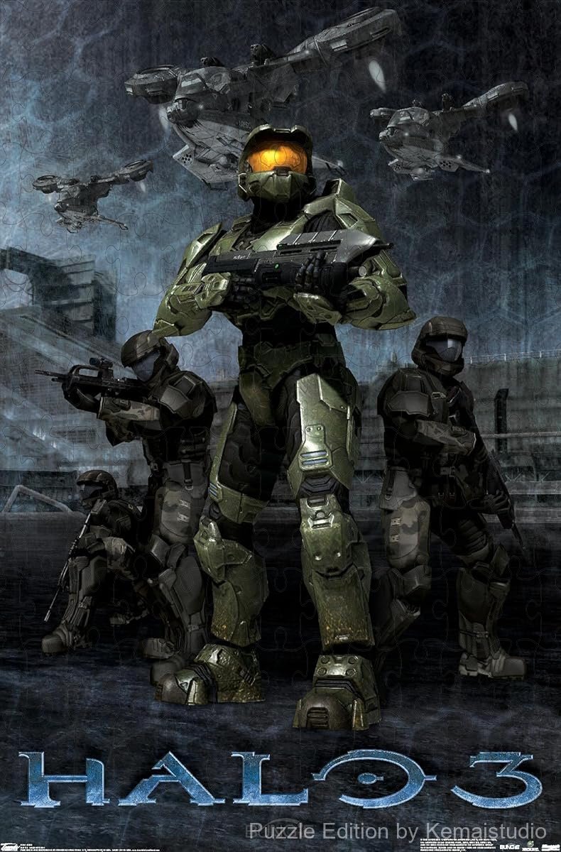 1000-piece wooden jigsaw puzzle featuring Master Chief from Halo 3.