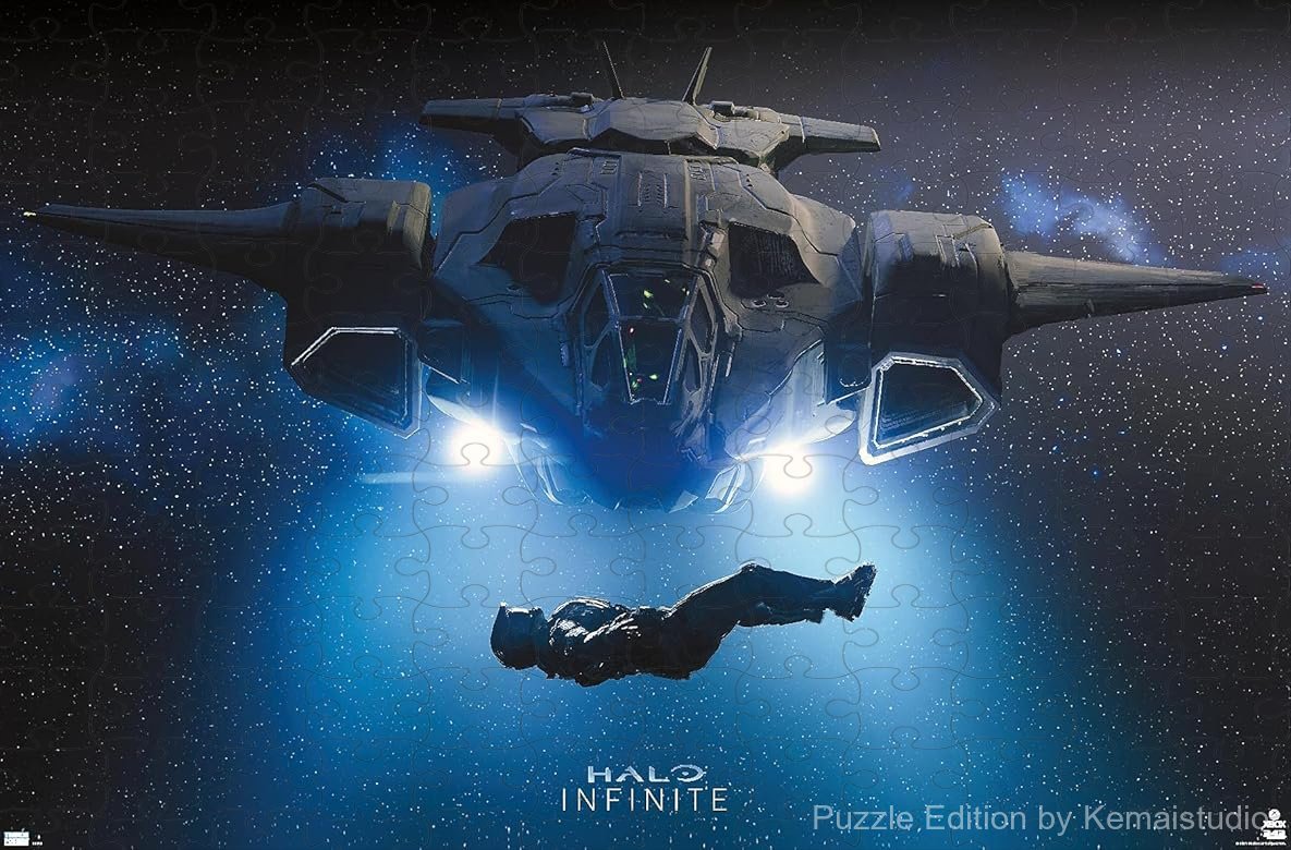 Halo's Master Chief faces the universe in this cosmic puzzle scene