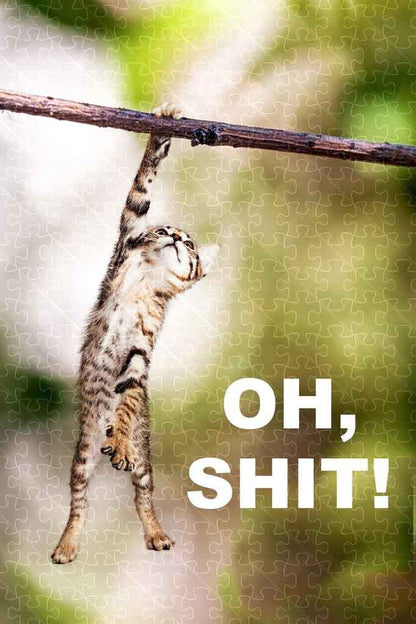 Hang In There cat hanging poster, kitten picture jigsaw puzzle for adults