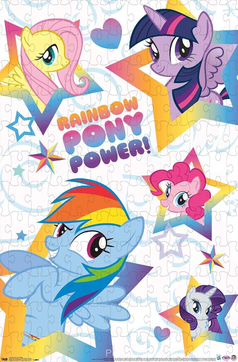 My Little Pony's iconic characters in a fun 500-piece puzzle for kids