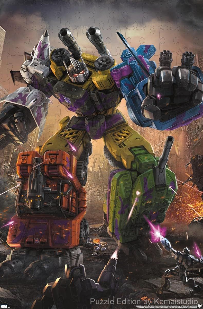 Bruticus battles in this powerful Transformers puzzle featuring the classic combiner